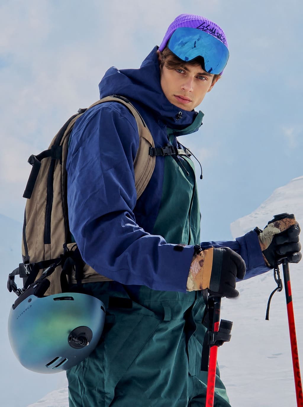 Men's Black & Pine Green All-Weather Cargo Utility Baggy One-Piece Ski Suit