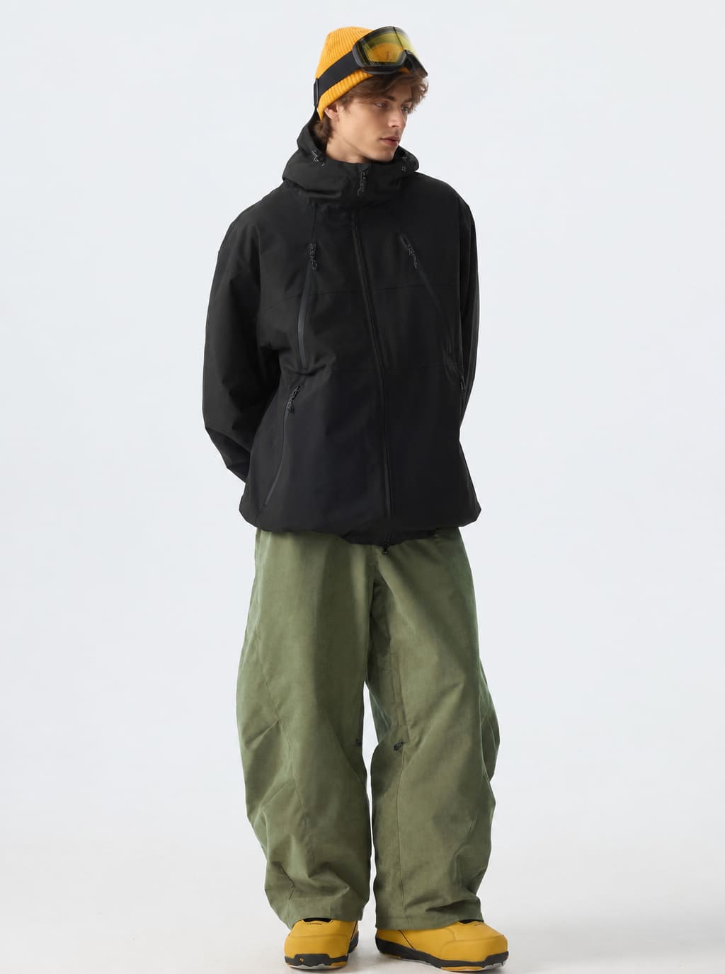 Men's Olive Green Thermal Fleece-Lined Heavyweight Barrel Snow Pants