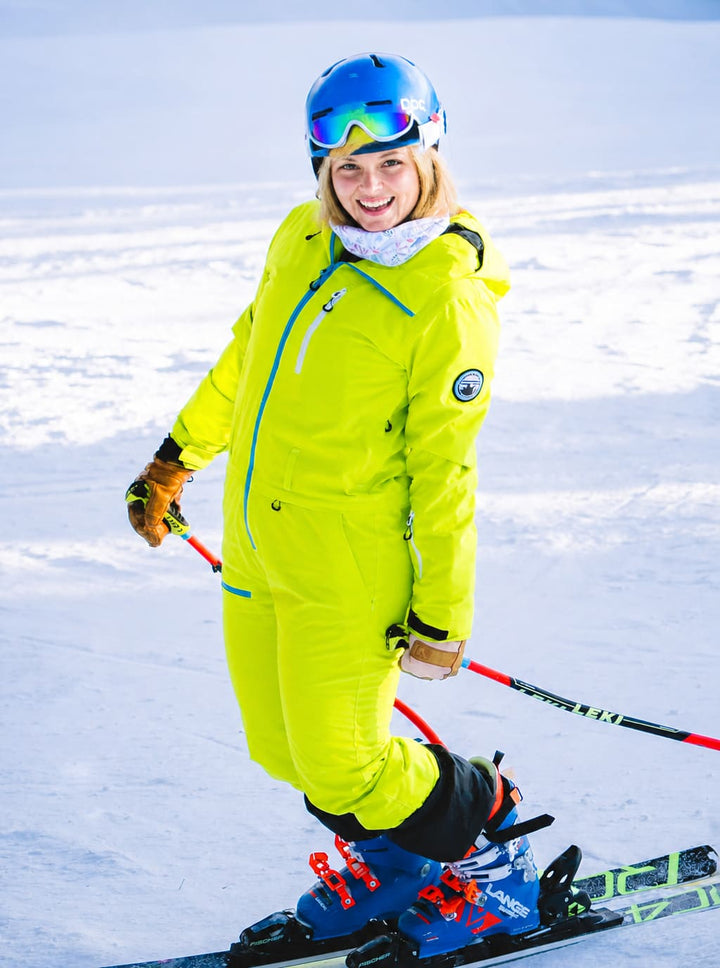 Women's Celeste Blue All-Weather Breathable Belted Hooded One-Piece Ski Suit
