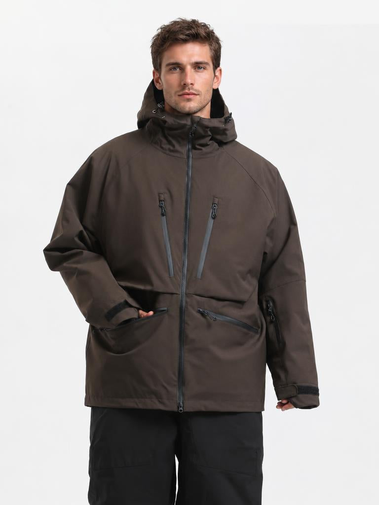 Men's Army Green Multifunctional Waterproof Insulated Snow Jacket