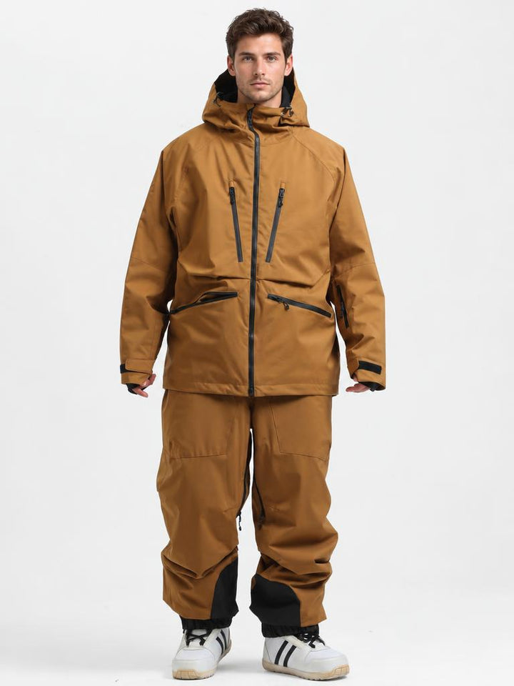 Men's Army Green Multifunctional Waterproof Insulated Snow Jacket