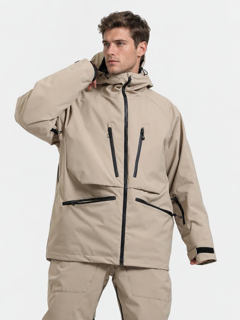 Men's Army Green Multifunctional Waterproof Insulated Snow Jacket