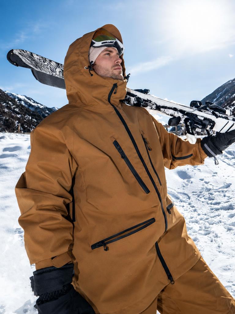 Men's Army Green Multifunctional Waterproof Insulated Snow Jacket