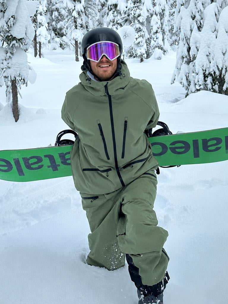 Men's Army Green Multifunctional Waterproof Insulated Snow Jacket