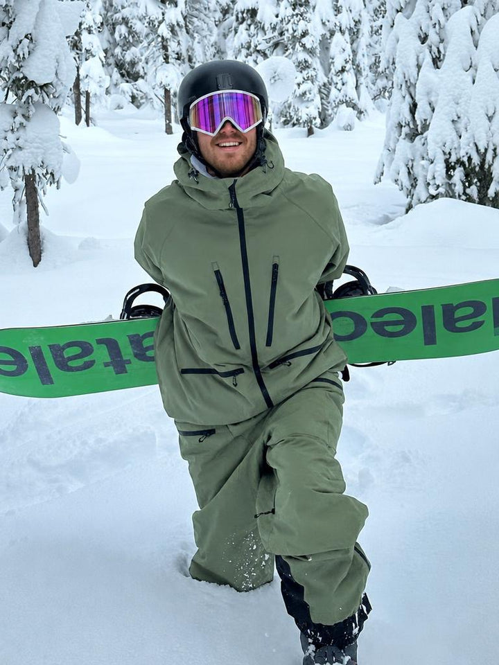 Men's Army Green Multifunctional Waterproof Insulated Snow Jacket