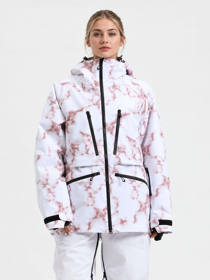 Women's Pink Multifunctional Waterproof Insulated Snow Jacket