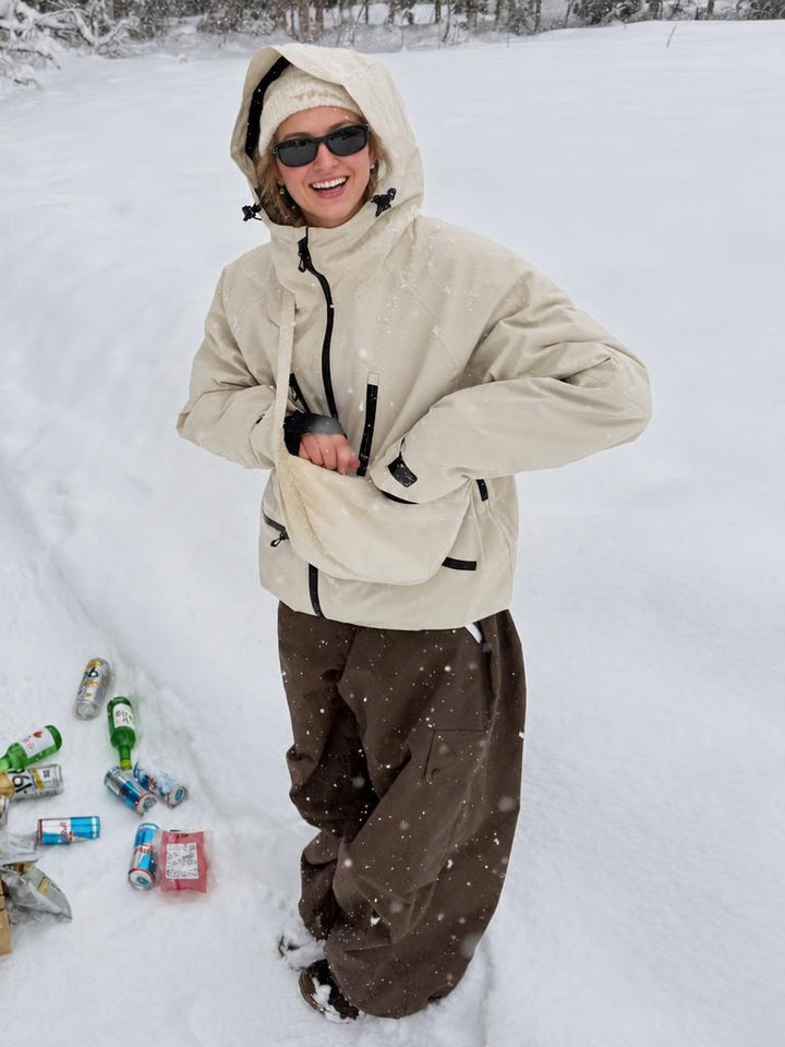 Women's Pink Multifunctional Waterproof Insulated Snow Jacket