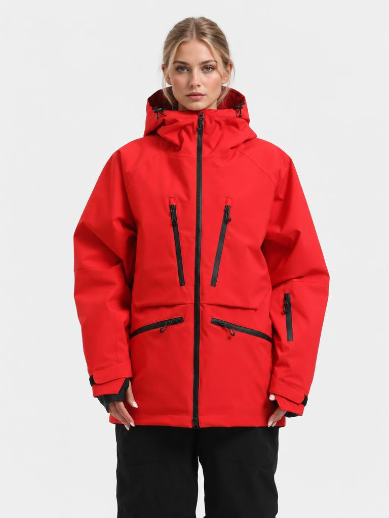 Women's Pink Multifunctional Waterproof Insulated Snow Jacket