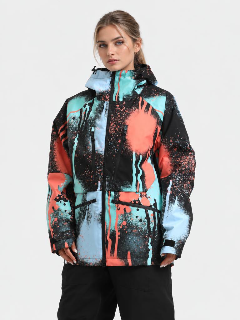 Women's Pink Multifunctional Waterproof Insulated Snow Jacket
