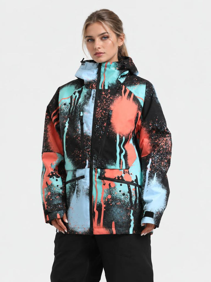 Women's Pink Multifunctional Waterproof Insulated Snow Jacket
