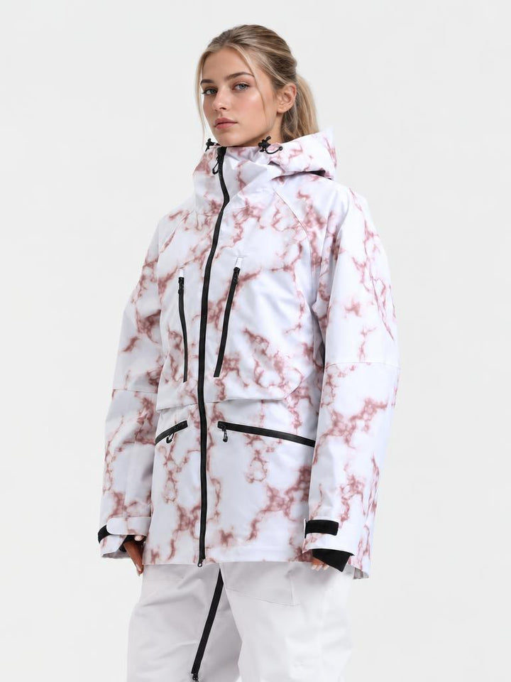 Women's Pink Multifunctional Waterproof Insulated Snow Jacket