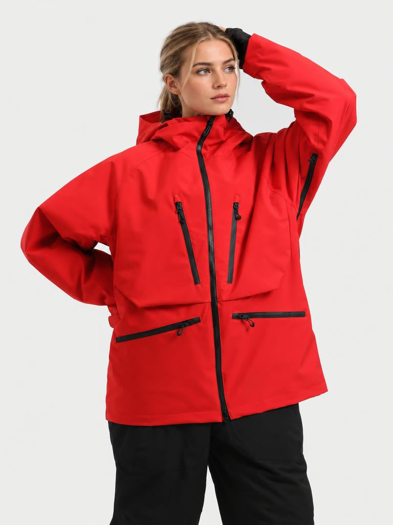 Women's Pink Multifunctional Waterproof Insulated Snow Jacket