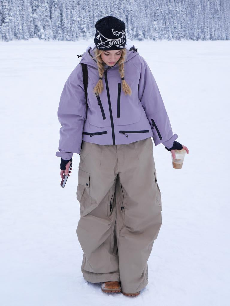 Women's Pink Multifunctional Waterproof Insulated Snow Jacket