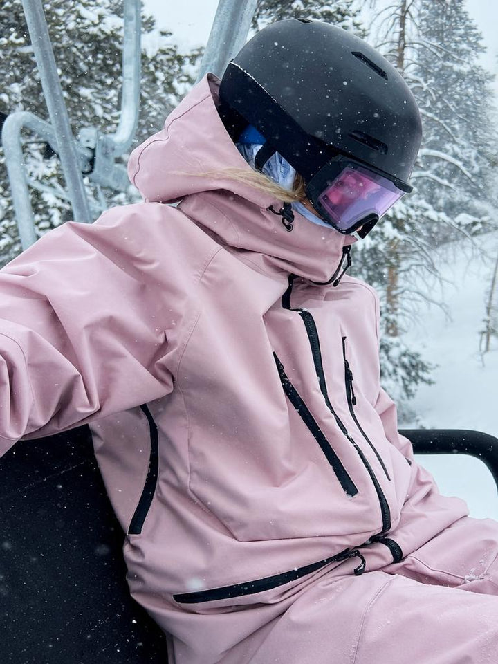 Women's Pink Multifunctional Waterproof Insulated Snow Jacket