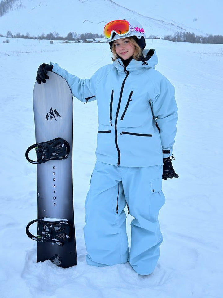 Women's Pink Multifunctional Waterproof Insulated Snow Jacket