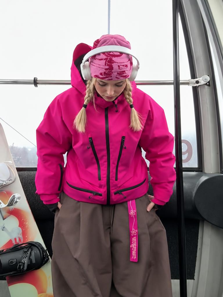 Women's Pink Multifunctional Waterproof Insulated Snow Jacket