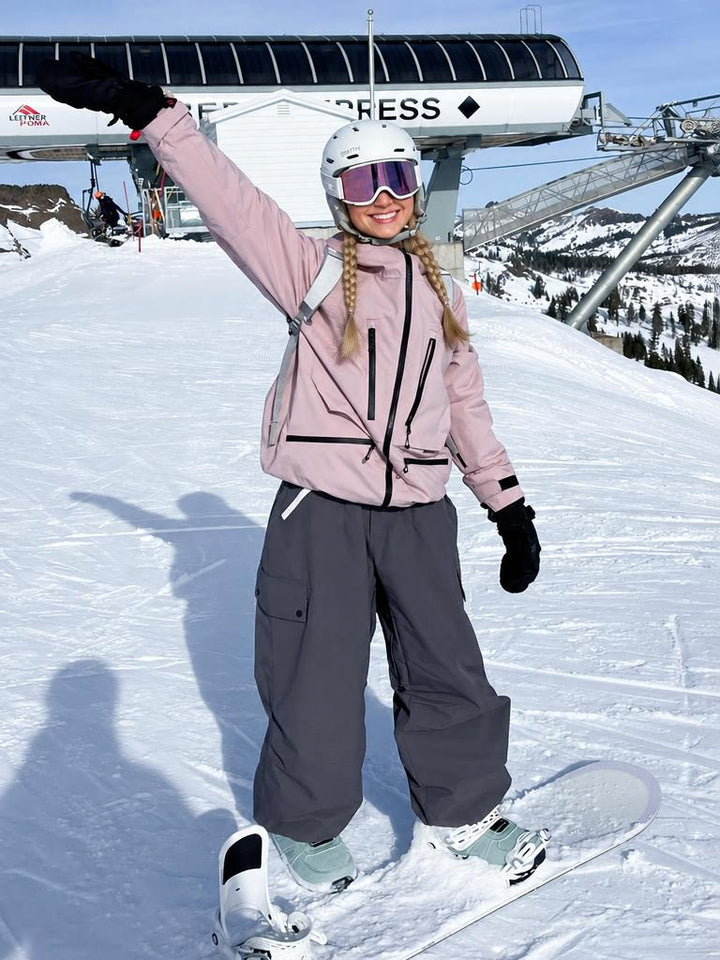 Women's Pink Multifunctional Waterproof Insulated Snow Jacket