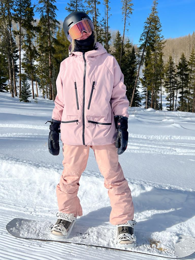 Women's Pink Multifunctional Waterproof Insulated Snow Jacket