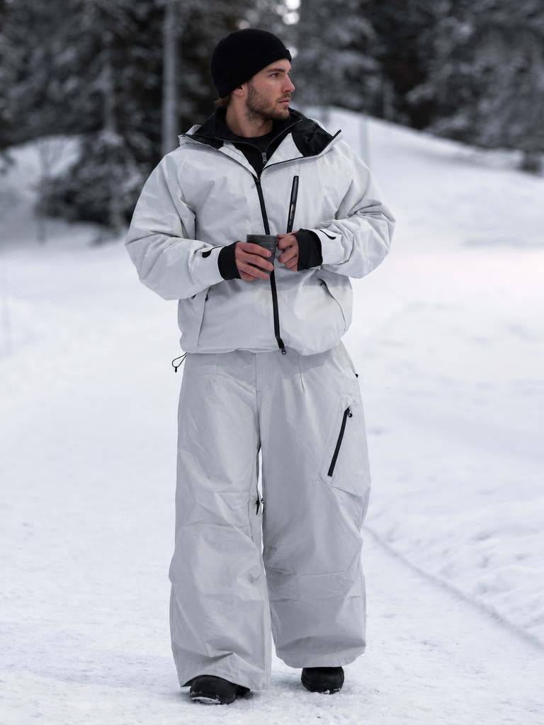 Men's Khaki Lightweight Breathable Baggy Snow Pants