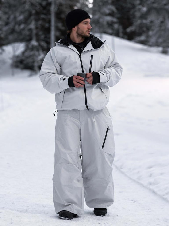 Men's Khaki Lightweight Breathable Baggy Snow Pants