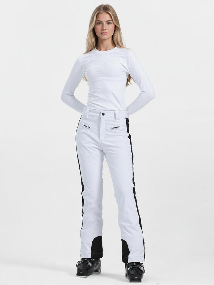 Women's Black Slim Fit Velvet-Lined Ski Pants