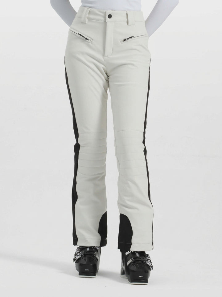 Women's Off White Reinforced Knee Scuff Guard Ski Pants