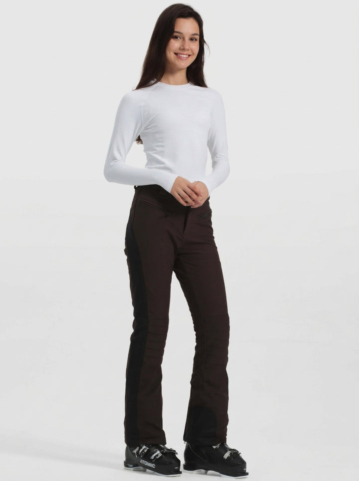 Women's Off White Reinforced Knee Scuff Guard Ski Pants