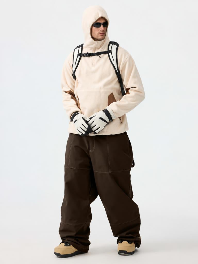 Men's Black Baggy Oxford Workwear Snow Pants