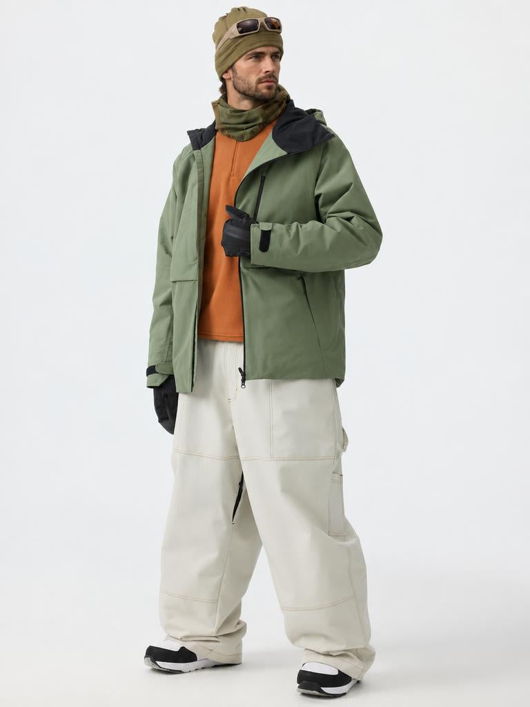 Men's Black Baggy Oxford Workwear Snow Pants