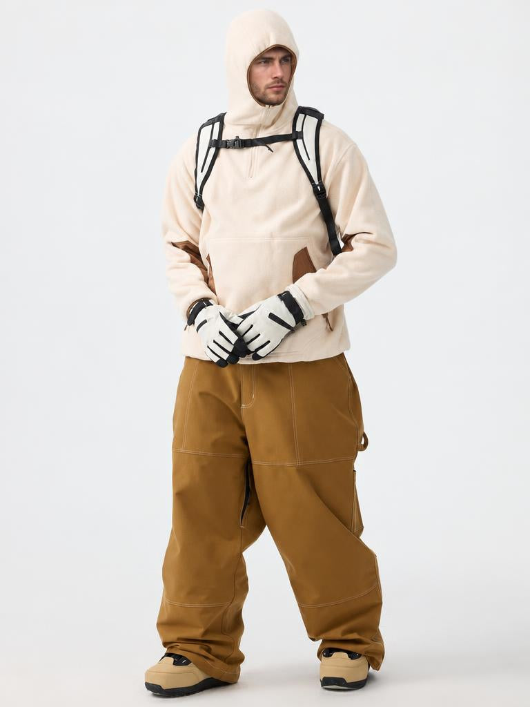 Men's Black Baggy Oxford Workwear Snow Pants