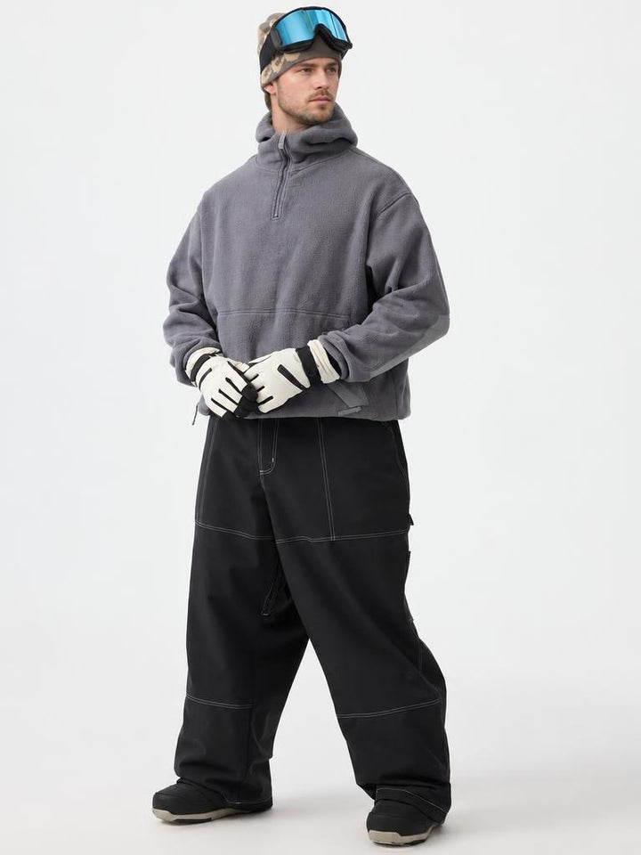Men's Black Baggy Oxford Workwear Snow Pants