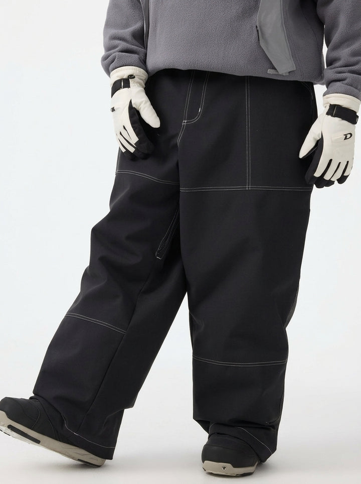 Men's Black Baggy Oxford Workwear Snow Pants