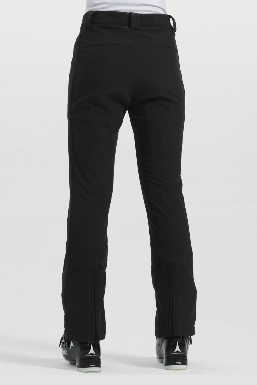Women's Black Slim Fit Velvet-Lined Ski Pants