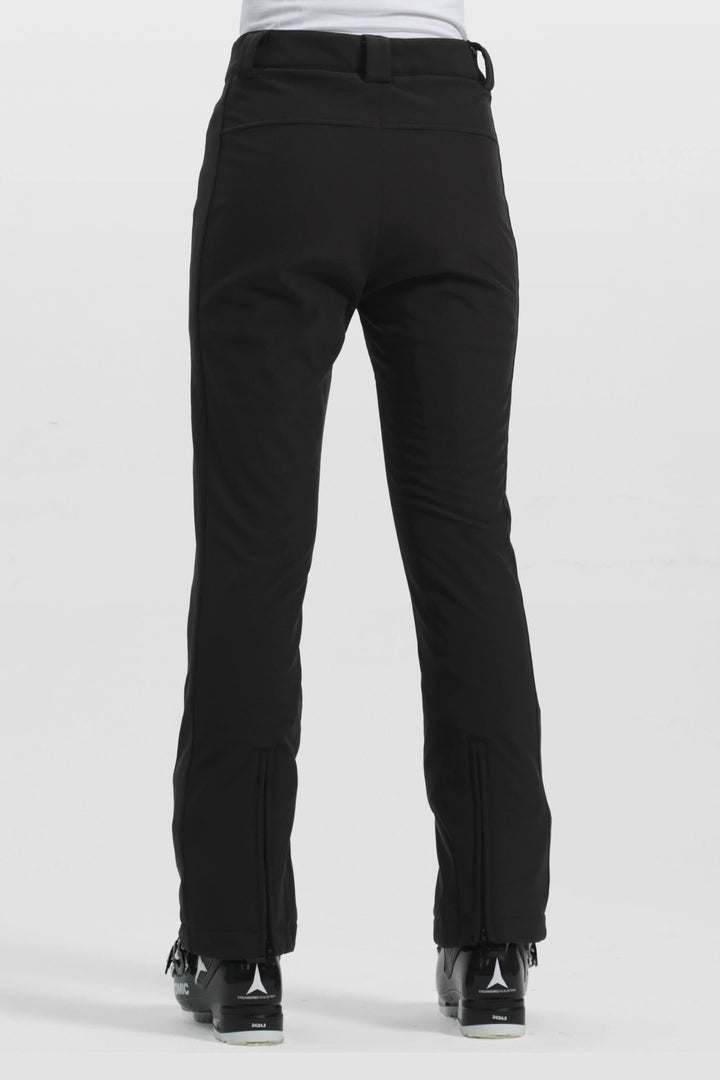 Women's Black Slim Fit Velvet-Lined Ski Pants