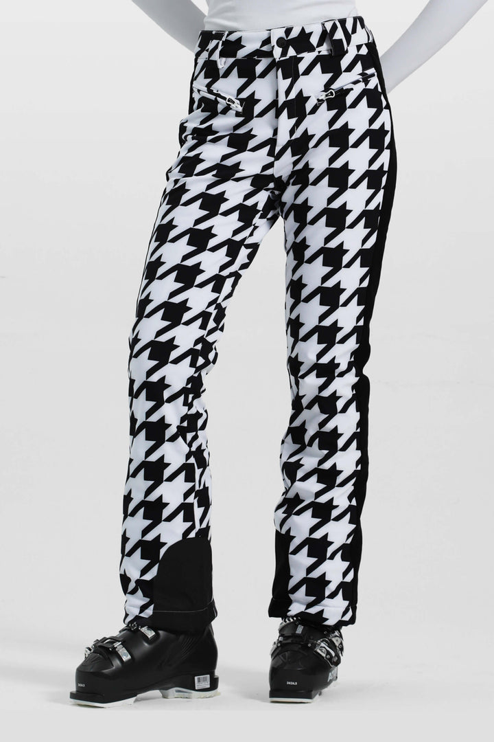 Women's Black Slim Fit Velvet-Lined Ski Pants