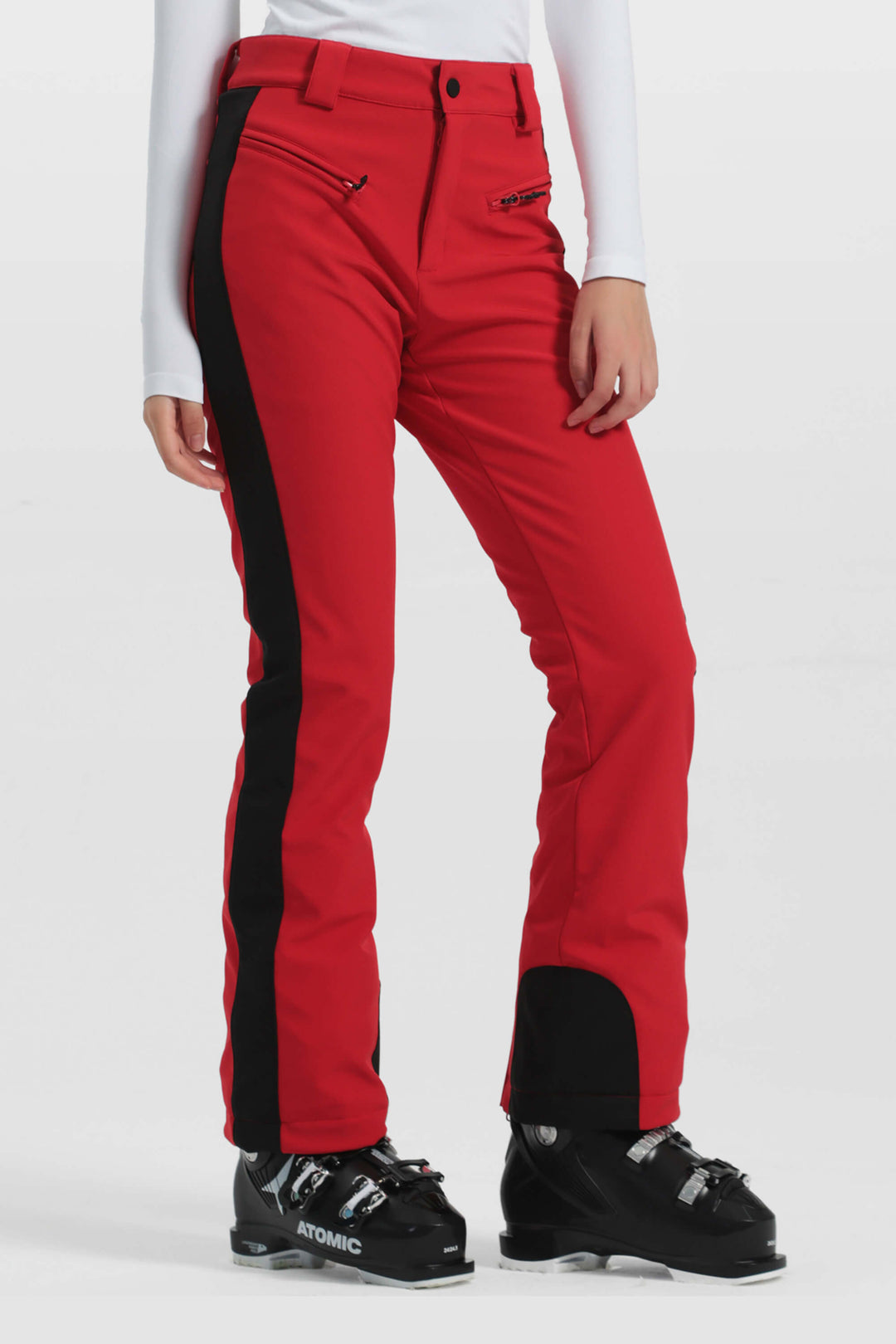 Women's Black Slim Fit Velvet-Lined Ski Pants