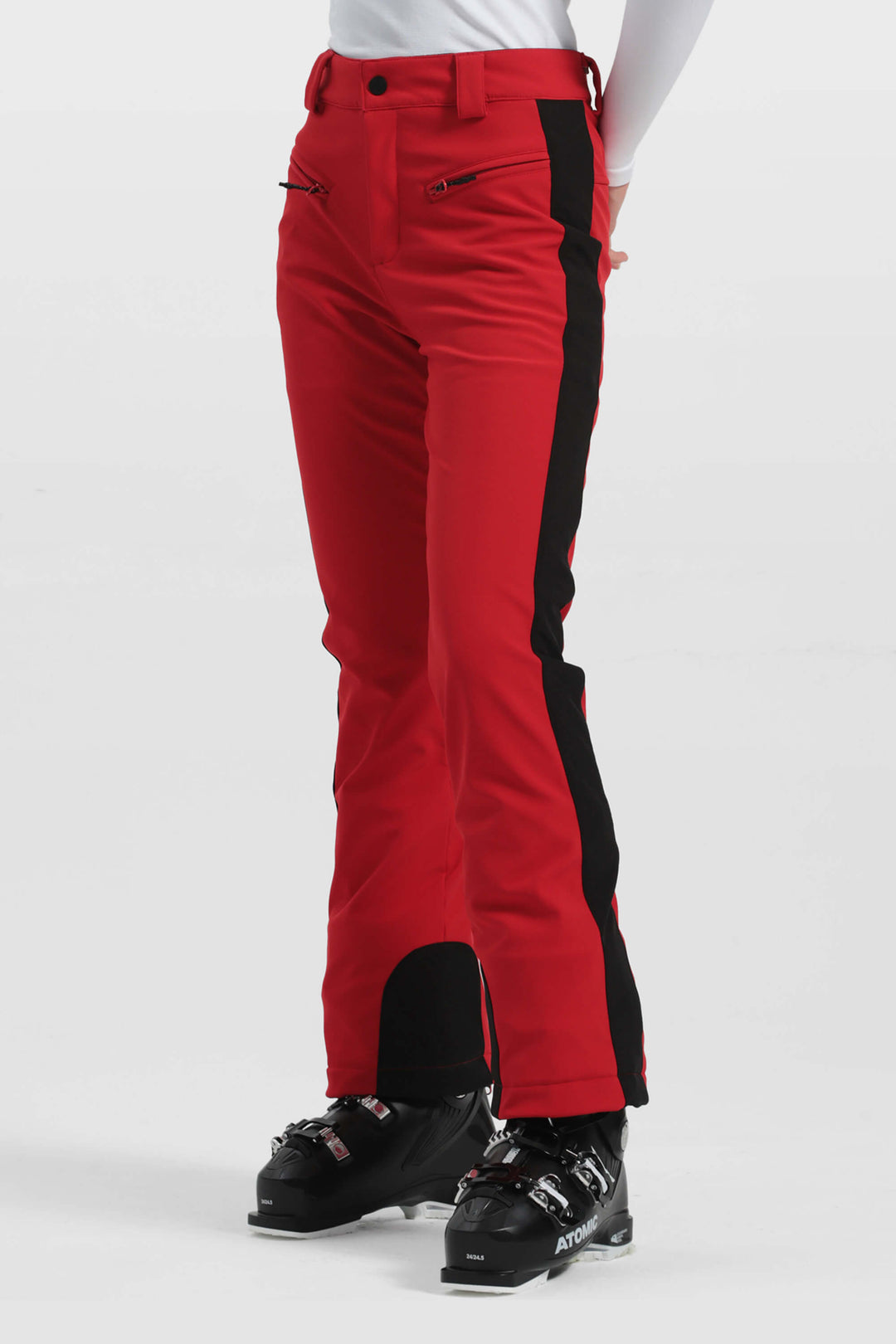Women's Black Slim Fit Velvet-Lined Ski Pants