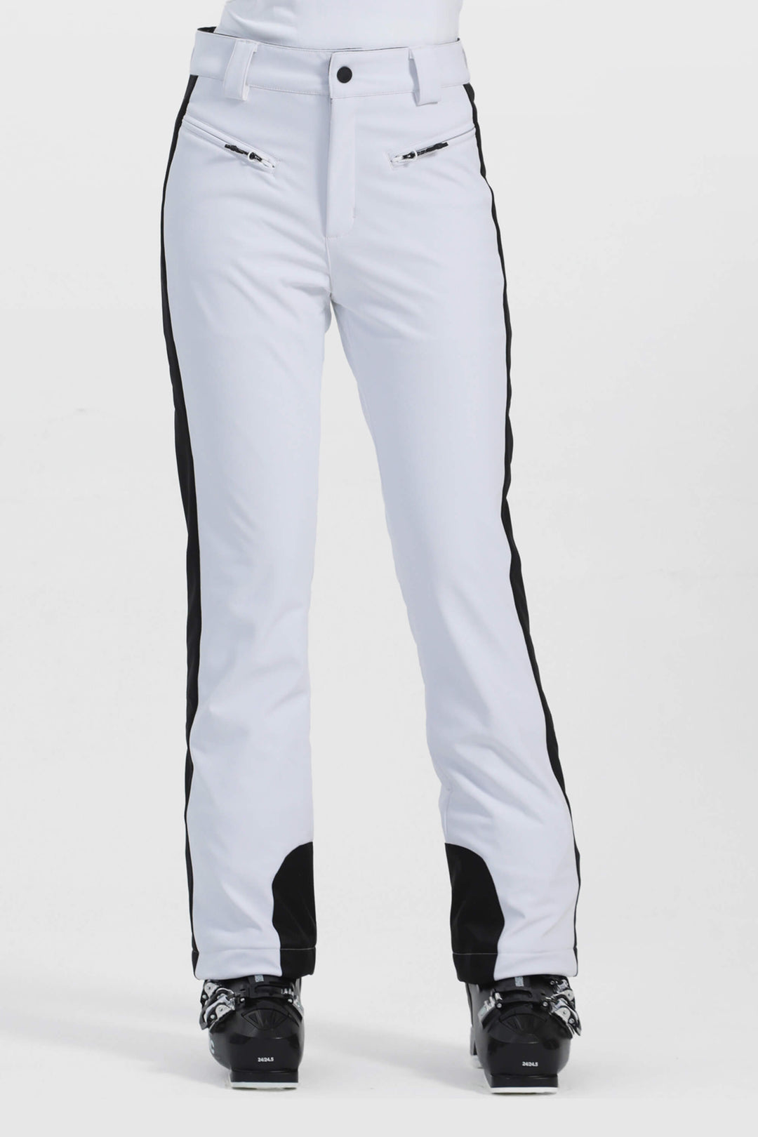 Women's Black Slim Fit Velvet-Lined Ski Pants