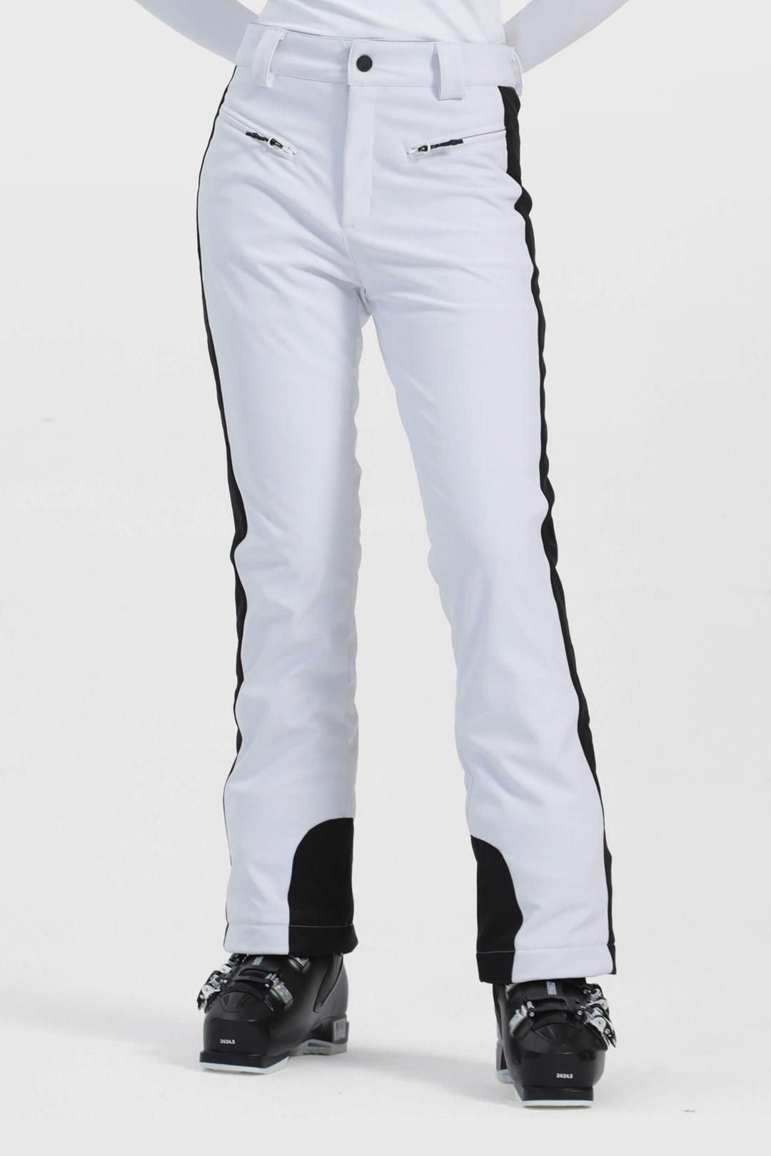 Women's Black Slim Fit Velvet-Lined Ski Pants