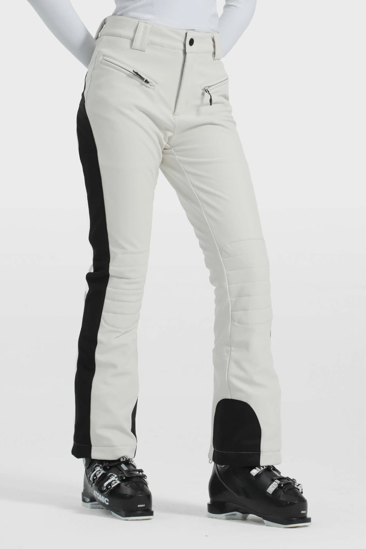 Women's Off White Reinforced Knee Scuff Guard Ski Pants