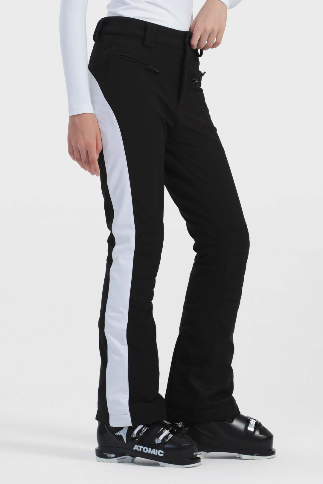 Women's Off White Reinforced Knee Scuff Guard Ski Pants