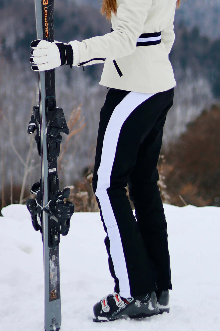 Women's Off White Reinforced Knee Scuff Guard Ski Pants