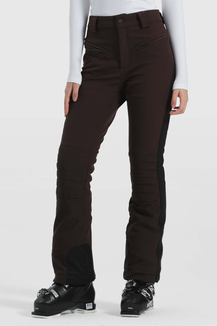 Women's Off White Reinforced Knee Scuff Guard Ski Pants