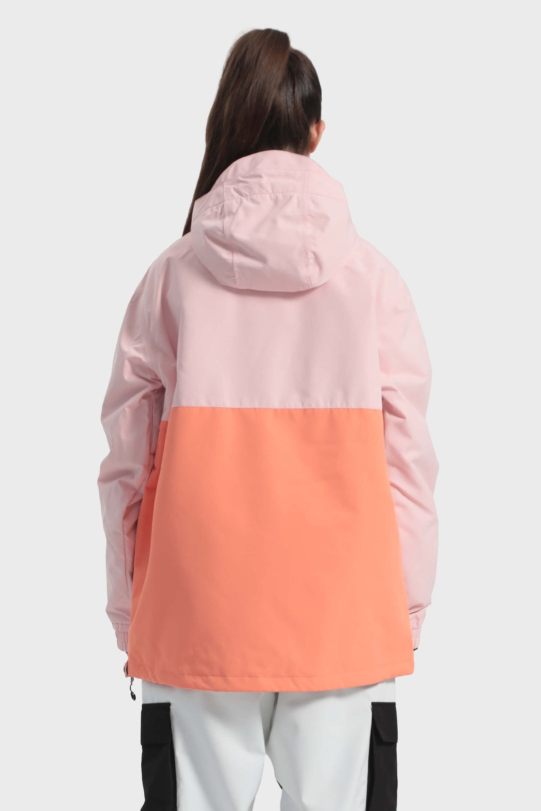 Women's Icy Blue Tie-Dye Waterproof Multi-Snap Pullover Snow Anorak