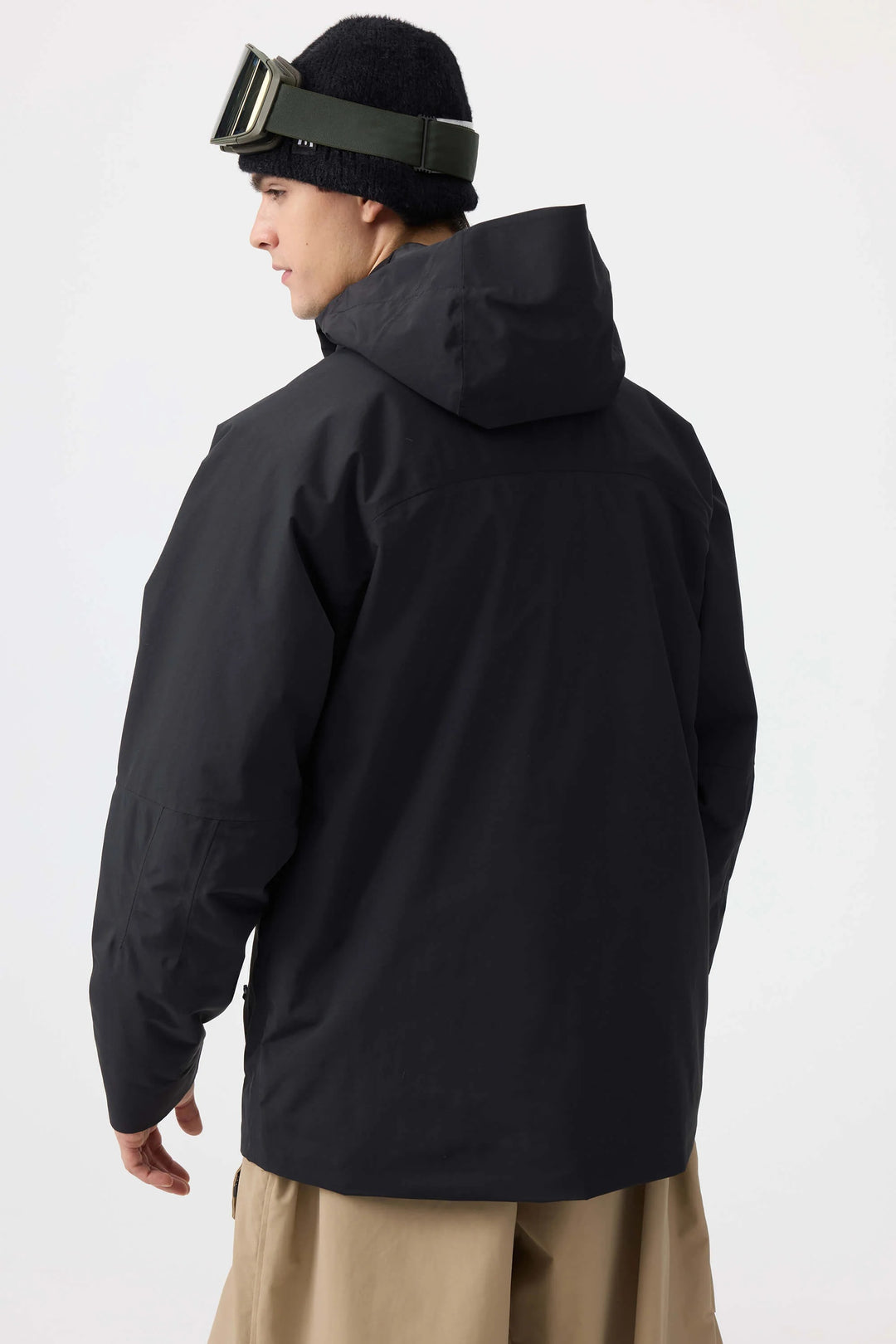 Men's Grey Face Vented Multi-pocket Fully Waterproof Snow Jacket