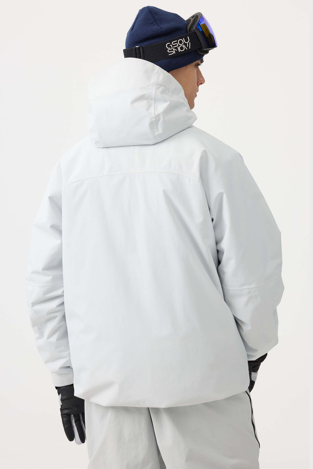 Men's Grey Face Vented Multi-pocket Fully Waterproof Snow Jacket