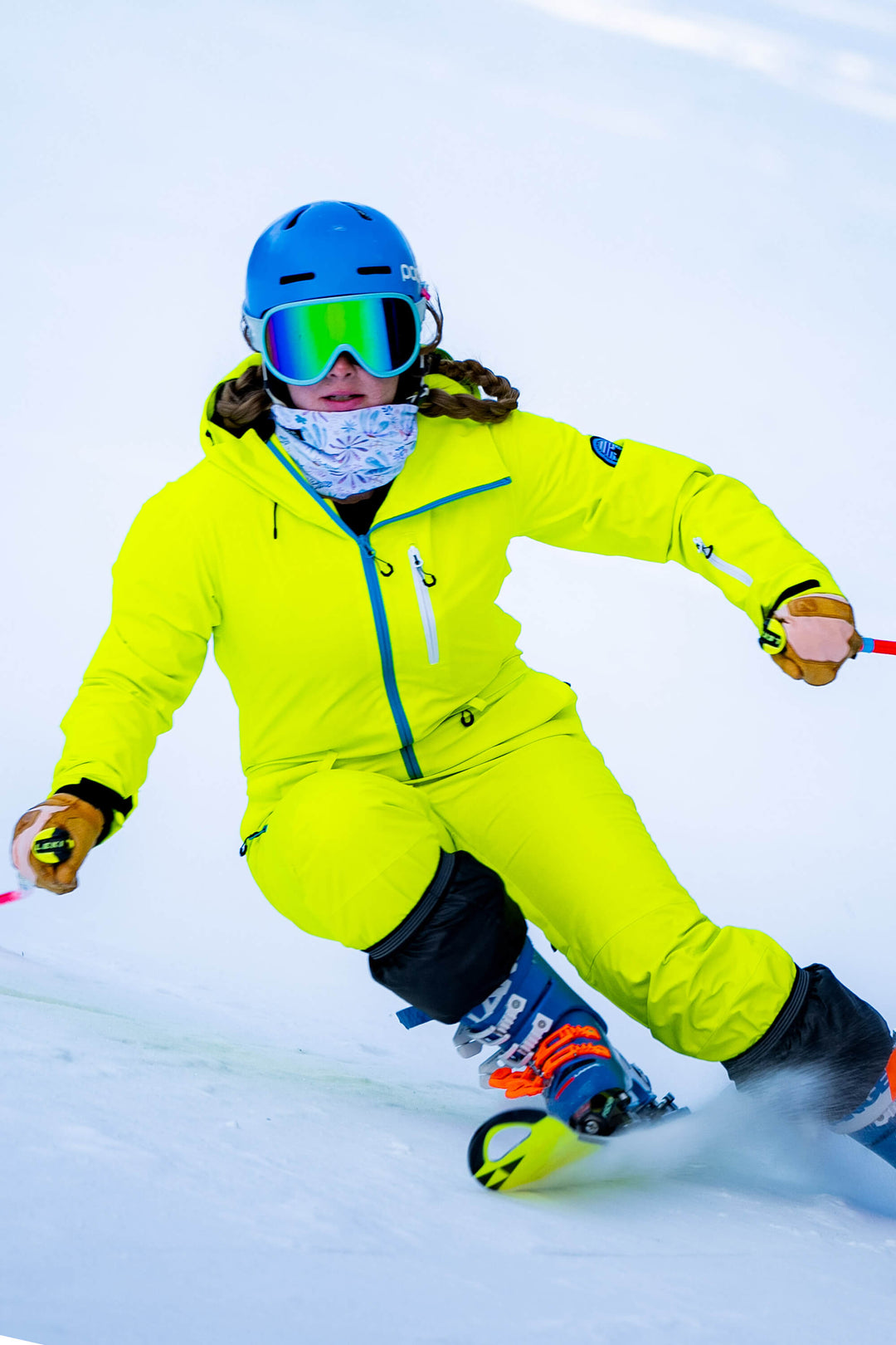 Women's Celeste Blue All-Weather Breathable Belted Hooded One-Piece Ski Suit