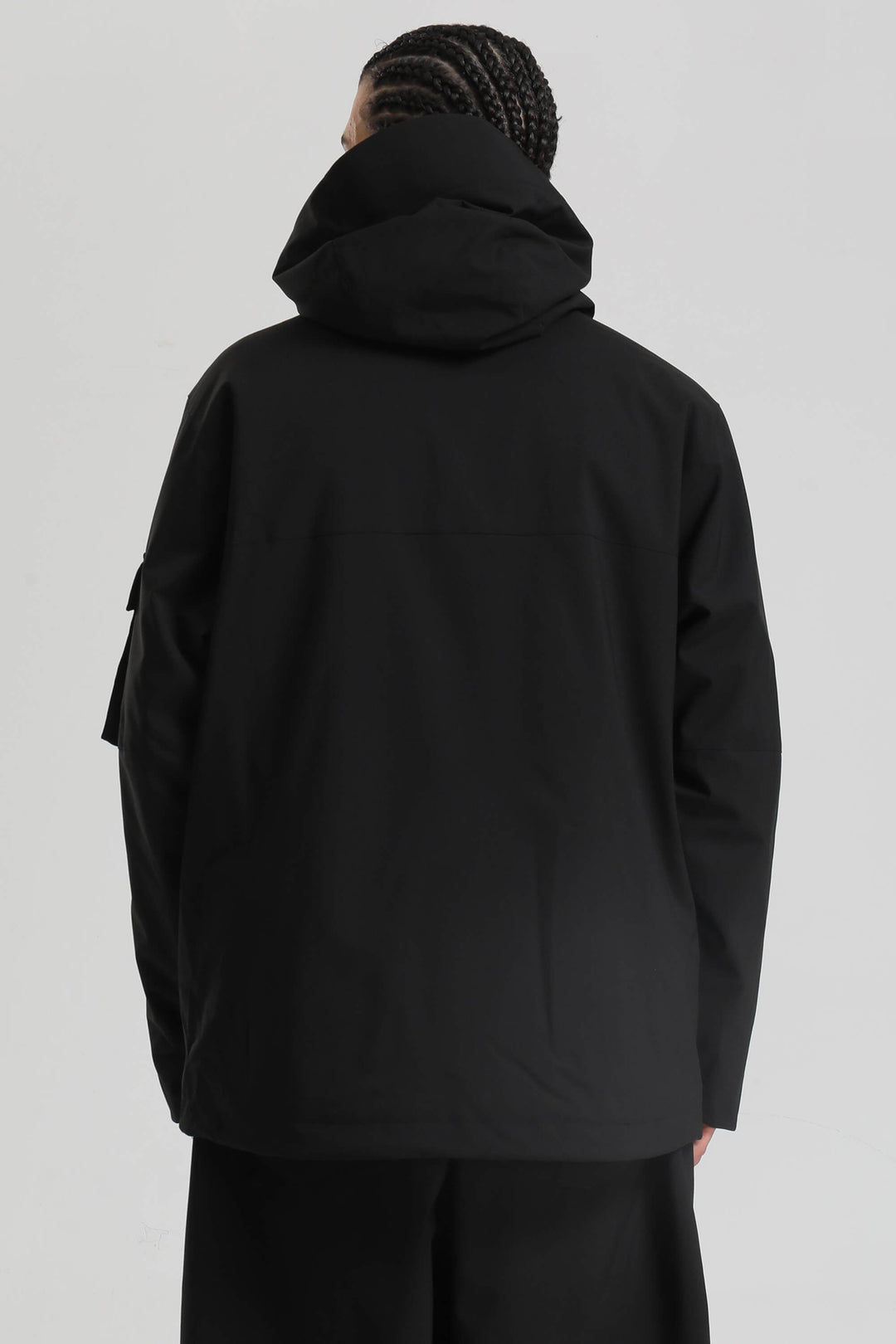 Men's Black Asym-Zip Utility Pocket Waterproof Snow Jacket