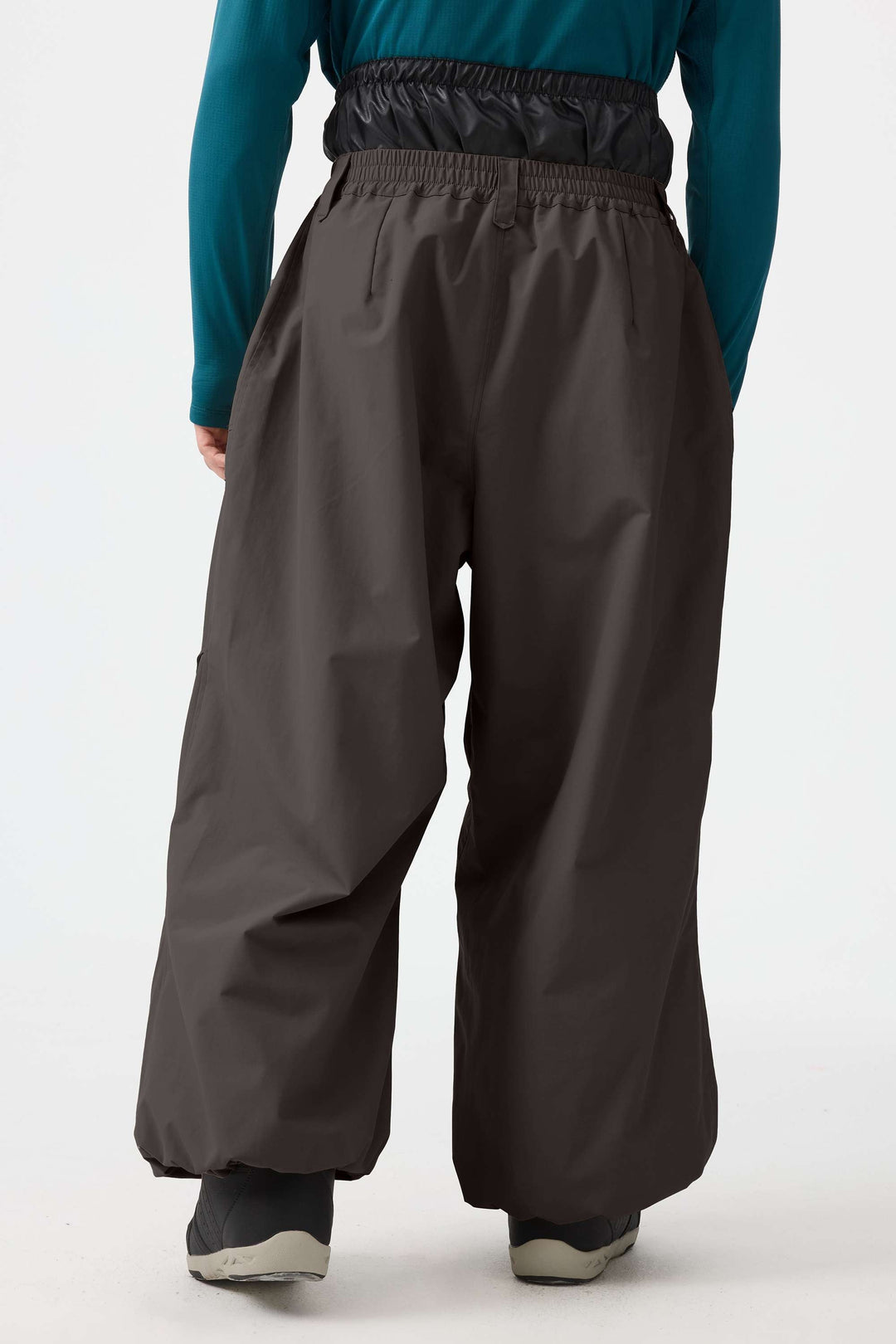 Men's Black Baggy Utility Wear-resistant Snow Pants
