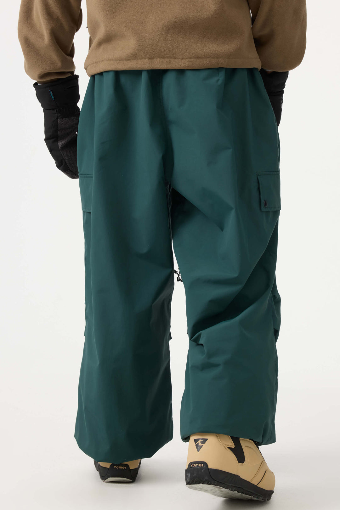 Man's Black Baggy Wear-resistant Waterproof Snow Pants